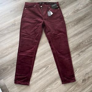 Banana Republic burgundy mid-rise corduroy pant